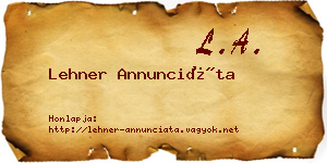 Lehner Annunciáta névjegykártya